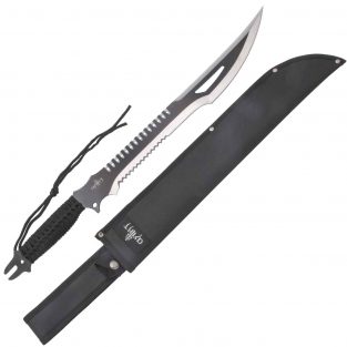 Set Machete Cortacañas y dos Cuchillos Lanzadores Third 10699 Hoja de acero  inox negra con el