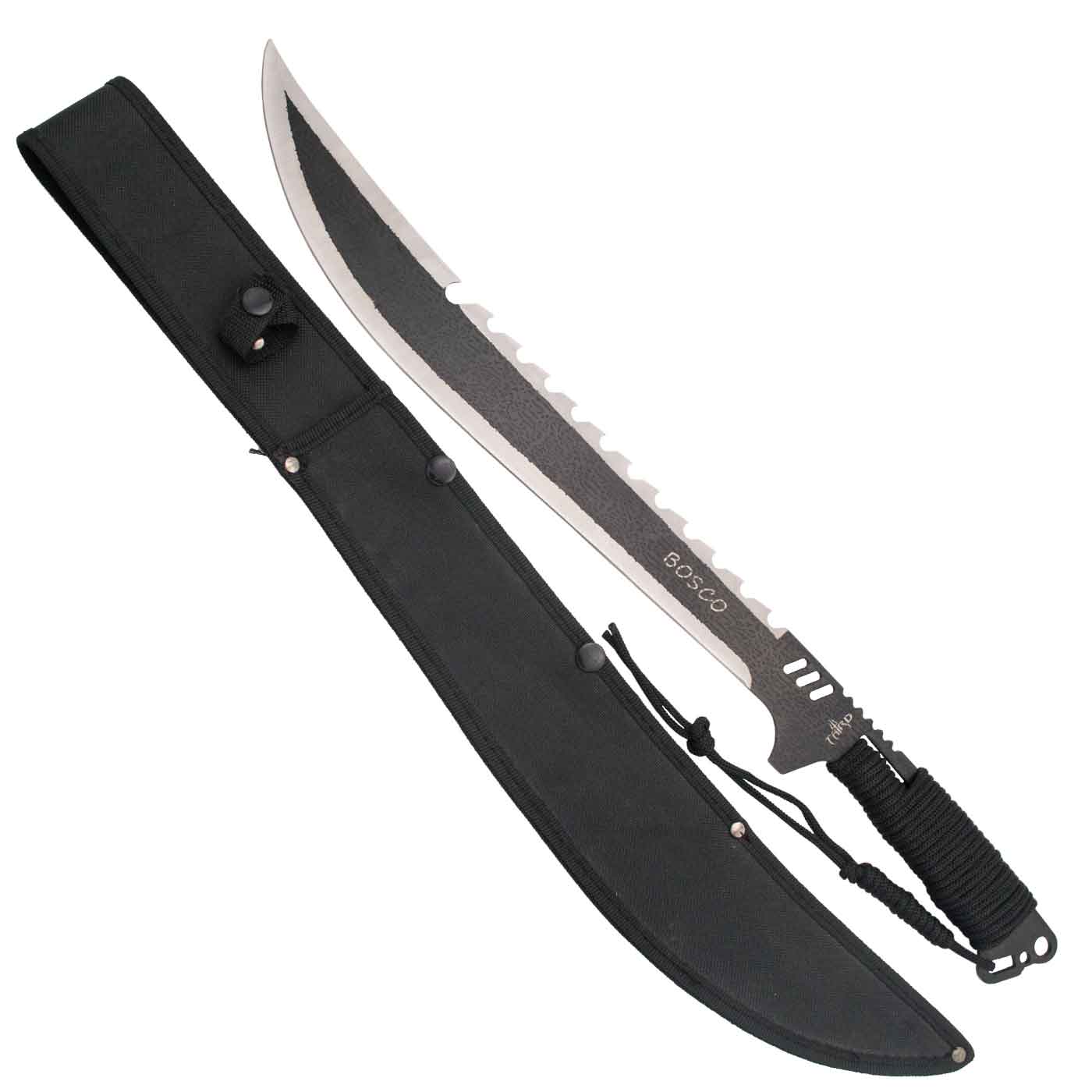 Set Machete Cortacañas y dos Cuchillos Lanzadores Third 10699 Hoja de acero  inox negra con el