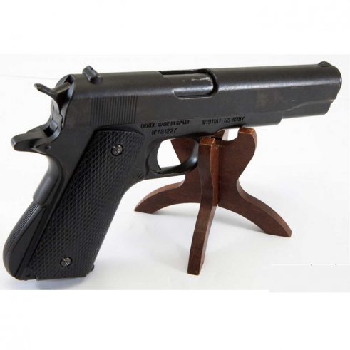 Pistola automática 45 M1911 A1 Fabricada por Colt USA 1911 DENIX. Cachas negras en Plástico Grabado