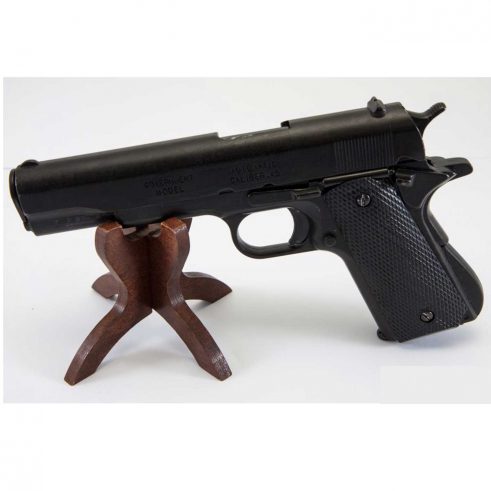 Pistola automática 45 M1911 A1 Fabricada por Colt USA 1911 DENIX. Cachas negras en Plástico Grabado