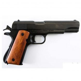 Pistola Automática 45 M1911 A1 USA "1ª 𝓨 2ª 𝓖𝓾𝓮𝓻𝓻𝓪 𝓜𝓾𝓷𝓭𝓲𝓪𝓵" Con Cachas de Madera DENIX Ref 9316