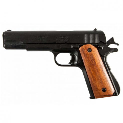 Pistola Automática 45 M1911 A1 USA "1ª 𝓨 2ª 𝓖𝓾𝓮𝓻𝓻𝓪 𝓜𝓾𝓷𝓭𝓲𝓪𝓵" Con Cachas de Madera DENIX Ref 9316