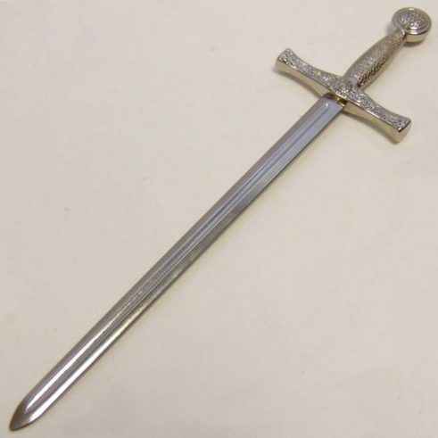 Abrecartas espada del rey Arturo fabricada en metal con funda DENIX