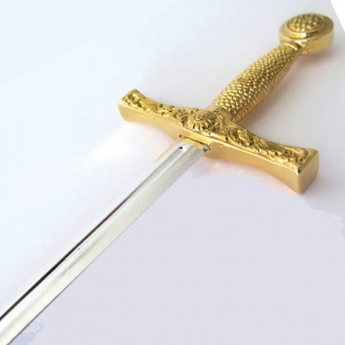 Abrecartas mini espada Excalibur oro y plata DENIX