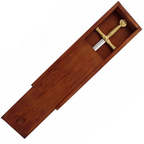 Abrecartas espada Excalibur oro/plata con caja madera DENIX