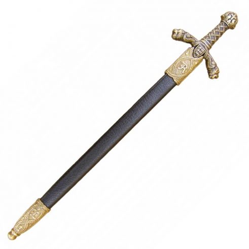Abrecartas mini espada de Ricardo Corazón de León con funda DENIX