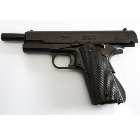 Pistola automática 45 M1911 A1 Fabricada por Colt USA DENIX Cachas Plástico Negro REf 1312