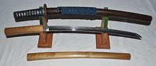 Antiguo wakizashi japonés de samurai